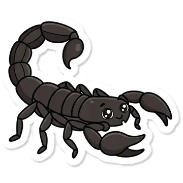 Sticker of Black fat-tailed scorpion
