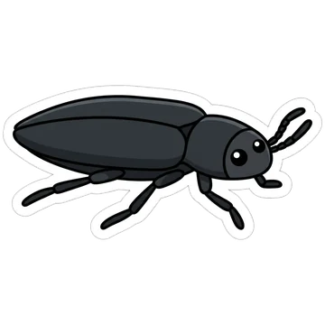 Sticker of Black fire beetle
