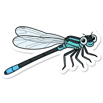 Sticker of Blue-tailed damselfly