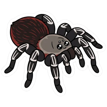 Sticker of Brazilian red and white tarantula
