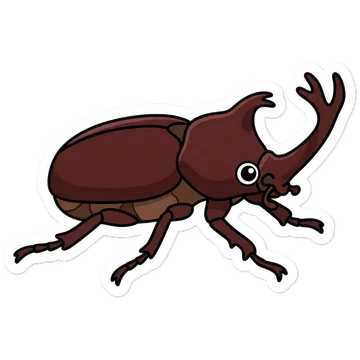 Sticker of Japanese rhinoceros beetle