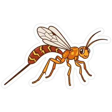 Sticker of Long-tailed giant ichneumon wasp