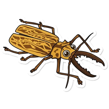 Sticker of Sabertooth longhorn beetle